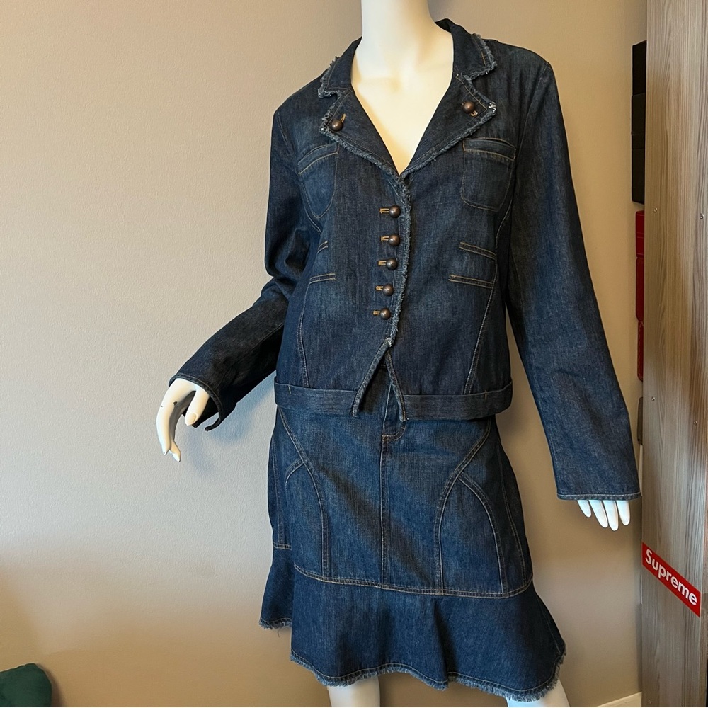 Jones Wear Jeans Blue Denim Apparel Jacket & Skirt